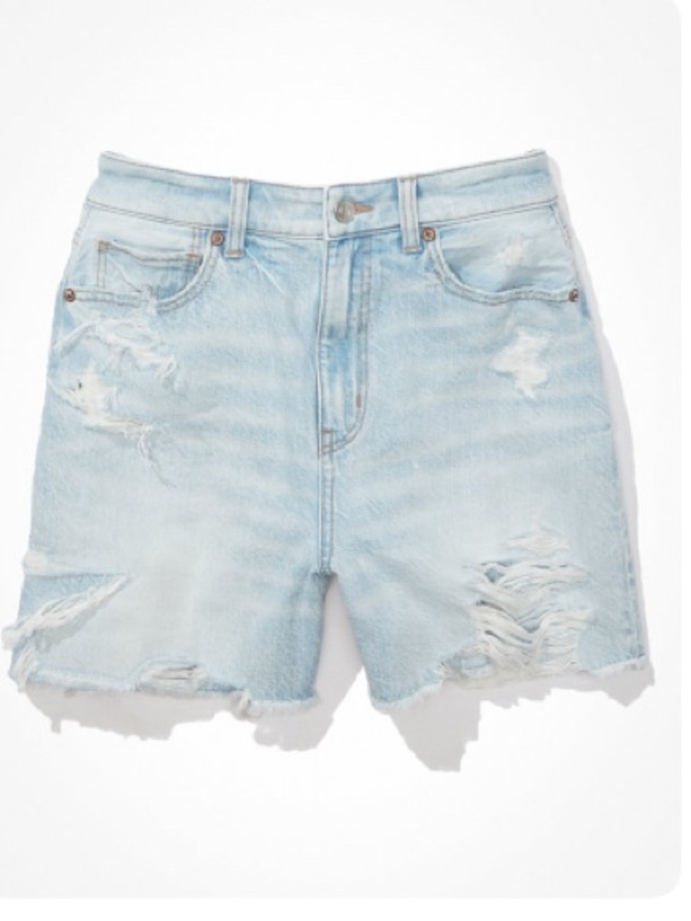 AE Ripped Denim Baggy Mom Shorts-Medium Bright Indigo-12